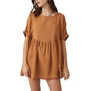 Free People We The Free Moon City Top in Brown Size Medium